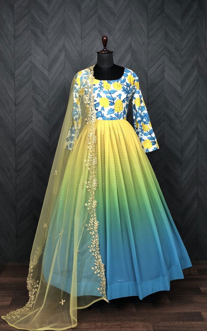 Estaa 17 Wedding Wear Heavy Long Anarkali Kurti With Dupatta